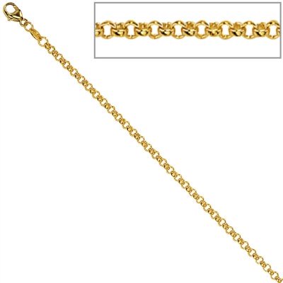 Erbskette 333 Gelbgold 2,5mm 45cm Gold Kette Halskette Goldkette Karabiner