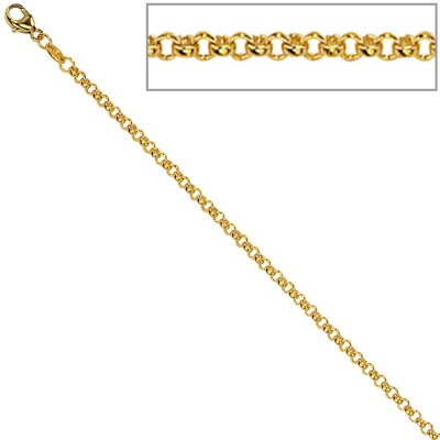 Erbskette 585 Gelbgold 2,5mm 45cm Gold Kette Halskette Goldkette Karabiner