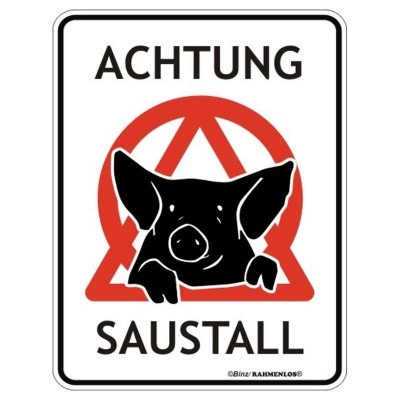 Magnetschild - Achtung Saustall