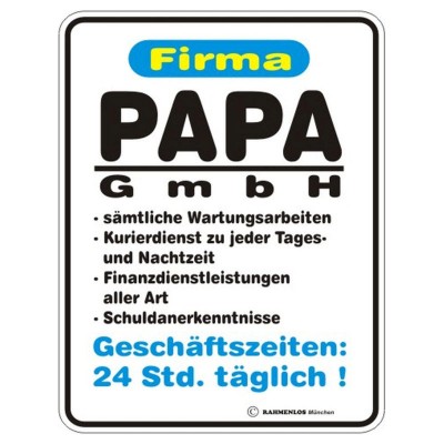 Magnetschild - Papa GmbH