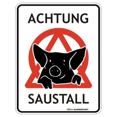 Magnetschild - Achtung Saustall