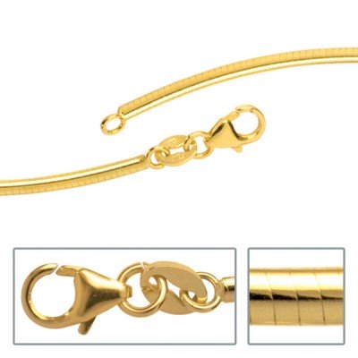 Halsreif 333 Gelbgold 2mm 45cm Gold Kette Halskette Goldhalsreif Karabiner