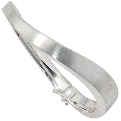 Armreif Armband 925 Sterling Silber mattiert Silberarmreif Klappverschluss