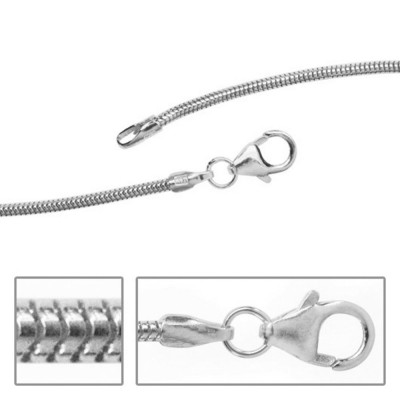 Schlangenkette 925 Silber 1,0mm 42cm Halskette Kette Silberkette Karabiner