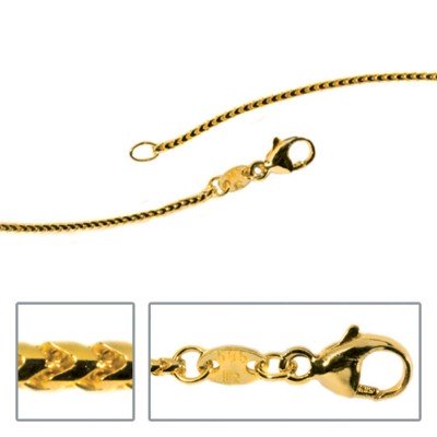 Bingokette 585 Gelbgold 1,2mm 38cm Gold Kette Halskette Goldkette Karabiner