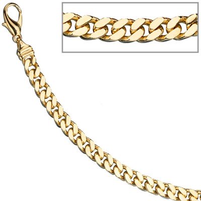 Panzerarmband 585 Gelbgold massiv 19cm Gold Armband Goldarmband Karabiner