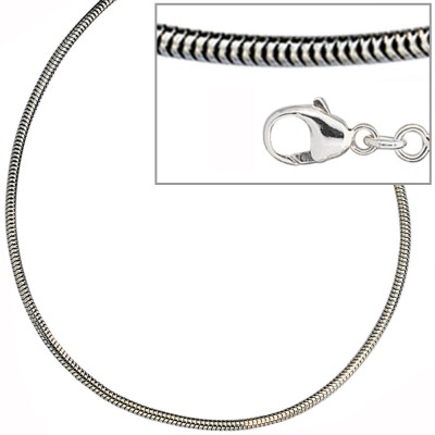 Schlangenkette 925 Silber 1,9mm 50cm Halskette Kette Silberkette Karabiner