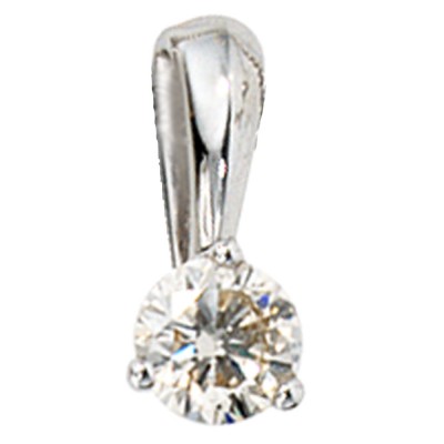 Anhänger 585 Weißgold 1 Diamant Brillant 0,25ct. Solitär Diamantanhänger