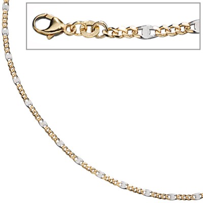 Steg-Panzerkette 333 Gelbgold massiv 2mm 45cm Gold Kette Halskette Goldkette