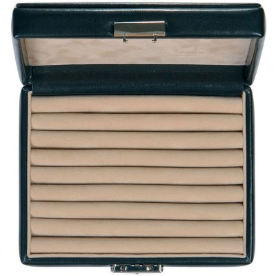 Sacher Ringkasten Ringetui schwarz Nappa-Optik Kasten für 32 Ringe abschließbar