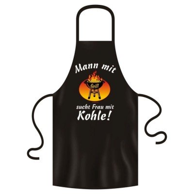 Schürze Küche & Grill - Mann mit Grill sucht Frau mit Kohle!