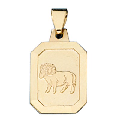 Anhänger Sternzeichen Widder 333 Gelbgold matt Sternzeichenanhänger