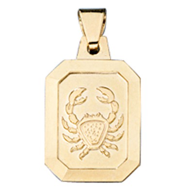 Anhänger Sternzeichen Krebs 333 Gelbgold matt Sternzeichenanhänger