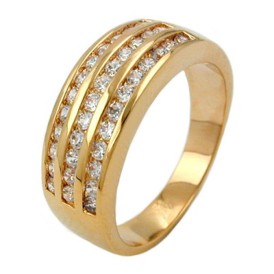 Ring Zirkonia 2,3mm gold-plattiert 3 Mikron Größe 62