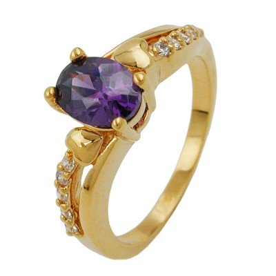 Ring Zirkonia 29mm gold-plattiert 3 Micron Größe 62
