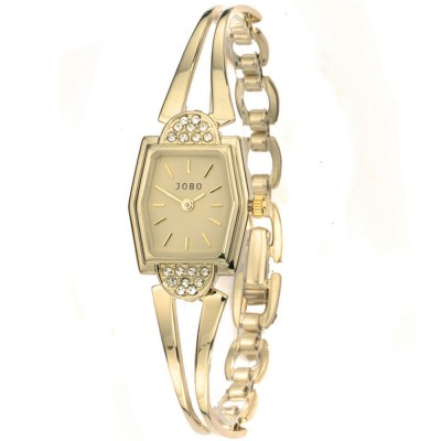JOBO Damen Armbanduhr Quarz Analog vergoldet Damenuhr eckig