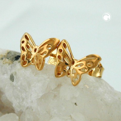 Ohrstecker Schmetterling vergoldet 3 Micron