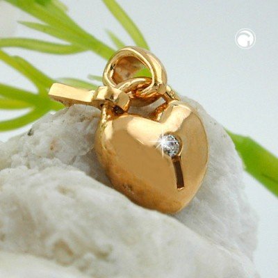 Anhänger Herz Schloss vergoldet 3 Micron