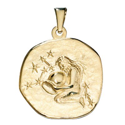 Anhänger Sternzeichen Wassermann 333 Gelbgold Sternzeichenanhänger