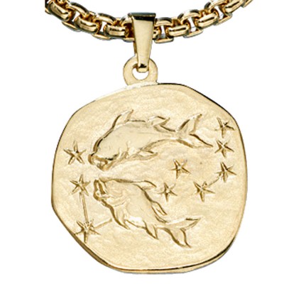 Anhänger Sternzeichen Fische 333 Gelbgold Sternzeichenanhänger