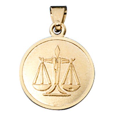 Anhänger Sternzeichen Waage 333 Gelbgold matt Sternzeichenanhänger
