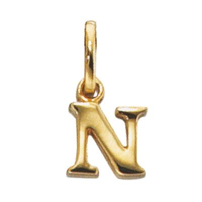 Anhänger Buchstabe N 333 Gelbgold Buchstabenanhänger