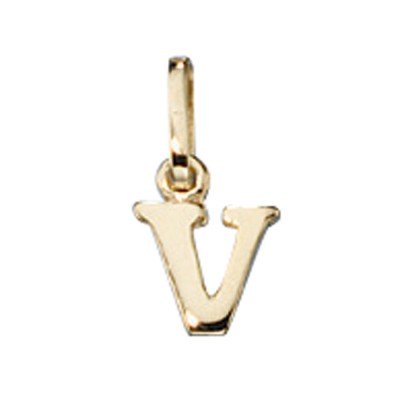 Anhänger Buchstabe V 333 Gelbgold Buchstabenanhänger