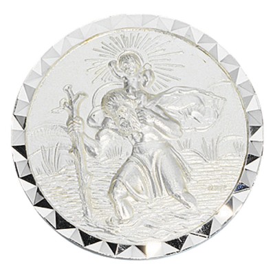Autoplakette Schutzpatron Christopherus 925 Sterling Silber mattiert