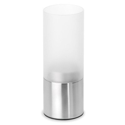 Teelichthalter FARO Edelstahl matt satiniertes Glas