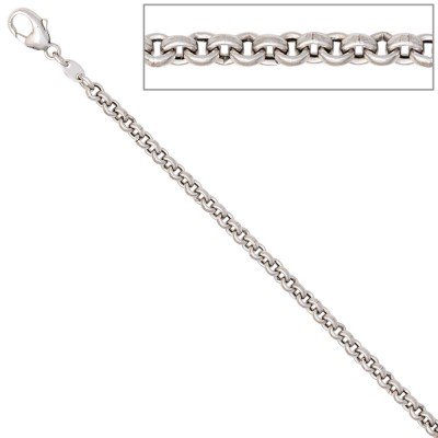 Erbskette 585 Weißgold 3mm 42cm Gold Kette Halskette Weißgoldkette Karabiner