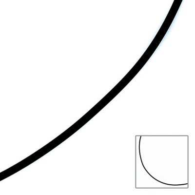 Halskette Kautschuk schwarz mit 333 Gelbgold 2mm 45cm Kautschukkette