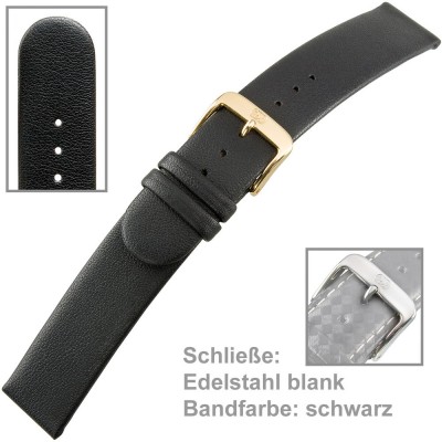 Uhrenarmband Ladies 18mm Softkalbleder schwarz