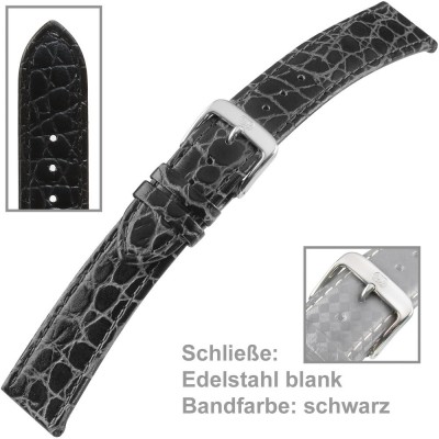 Uhrenarmband Men 18mm elegante Krokoprägung auf Kalbleder