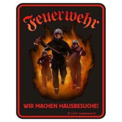 geprägtes Blechschild - Feuerwehr