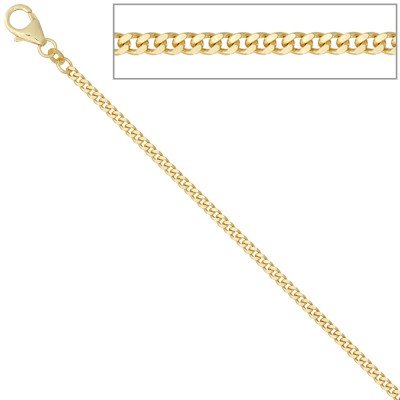 Panzerkette 333 Gelbgold 2,3mm 70cm Gold Kette Halskette Goldkette Karabiner