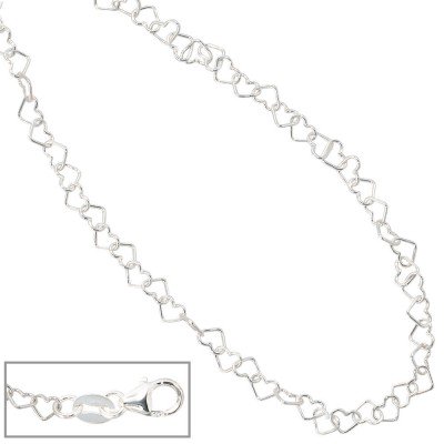 Kinder Collier Halskette aus Herzen Herzchen 925 Sterling Silber 35cm Kette