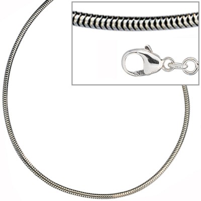 Schlangenkette 925 Silber 1,6mm 80cm Halskette Kette Silberkette Karabiner