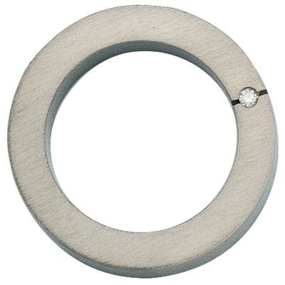 Anhänger rund Titan mattiert 1 Diamant Brillant 0,03ct.