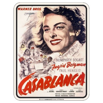 geprägtes Blechschild Casablanca Ingrid Bergmann