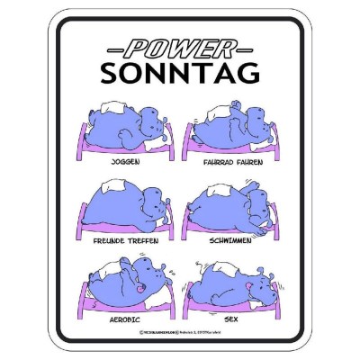 geprägtes Blechschild Power Sonntag