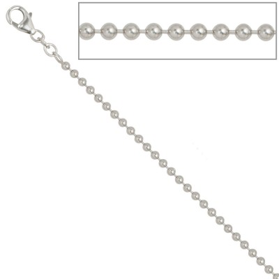 Kugelkette 925 Silber 2,5mm 50cm Halskette Kette Silberkette Karabiner