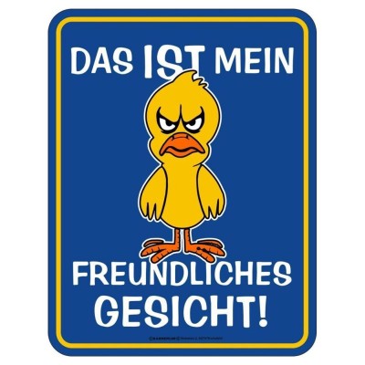 geprägtes Blechschild - Freundliches Gesicht