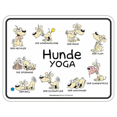 geprägtes Blechschild - Hunde Yoga