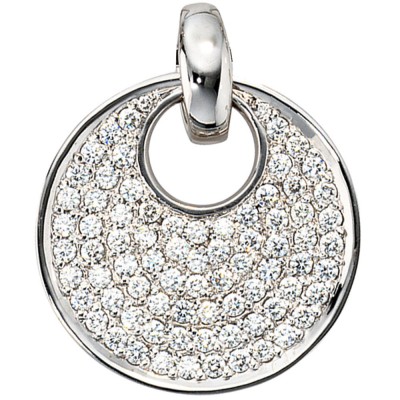 Anhänger rund 585 Weißgold 78 Diamanten Brillanten 1,45ct. Weißgoldanhänger