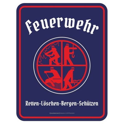 geprägtes Blechschild - Feuerwehr Logo