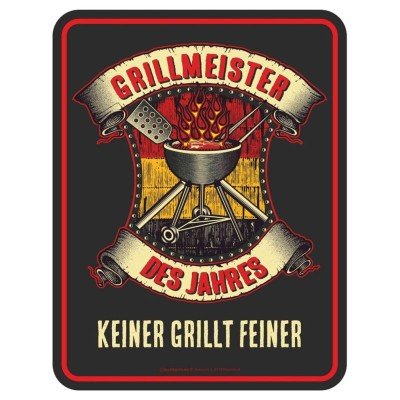 geprägtes Blechschild - Grillmeister des Jahres