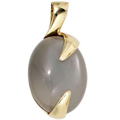 Anhänger oval 585 Gelbgold 1 Mondstein Goldanhänger