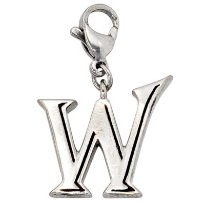 Anhänger Charm Buchstabe W Edelstahl
