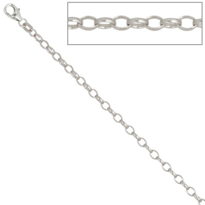 Ankerkette 925 Silber 3,0mm 60cm Halskette Kette Silberkette Karabiner