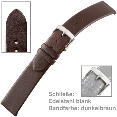 Uhrenarmband Men 18mm Kalbleder dunkelbraun waterproof